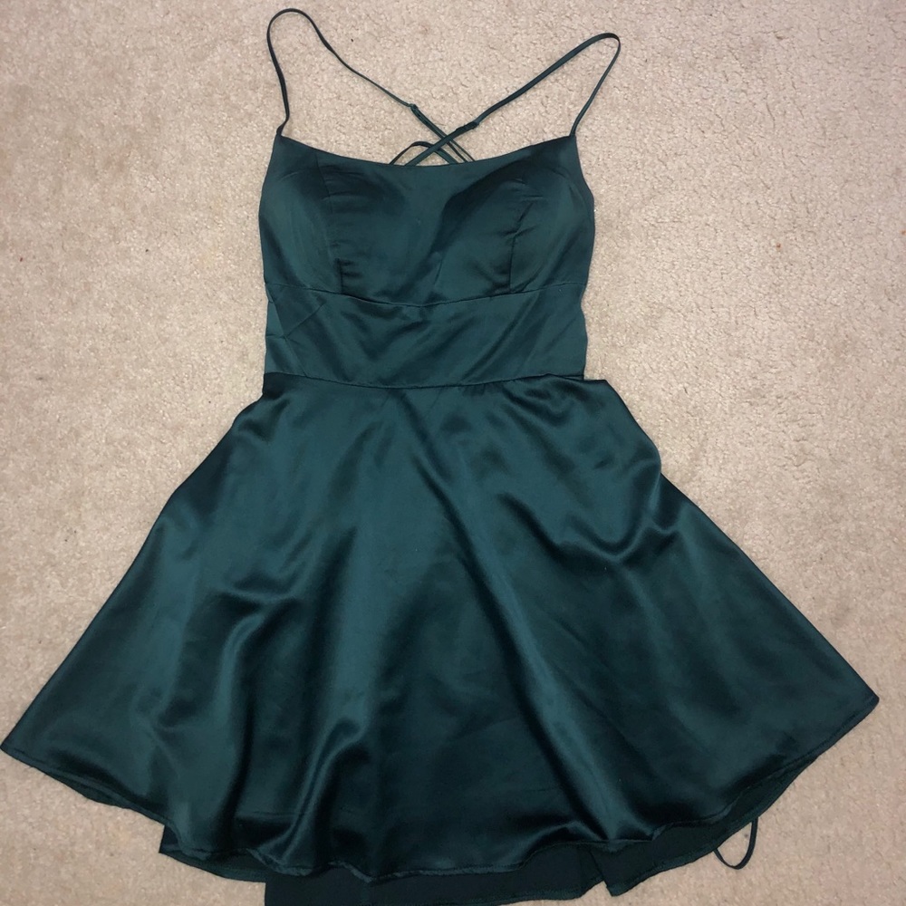 Dark Emerald Cross Back dress